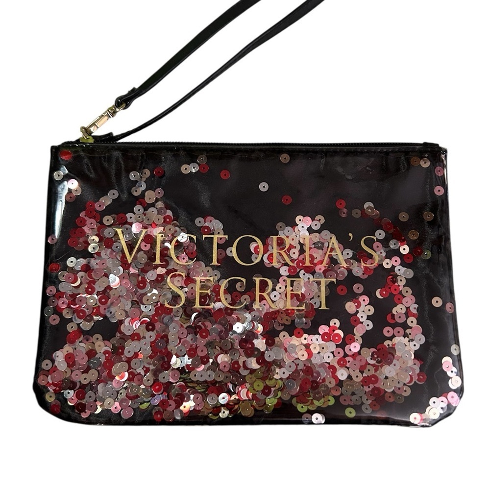 Victoria's Secret Black and Red Sequin Wristlet